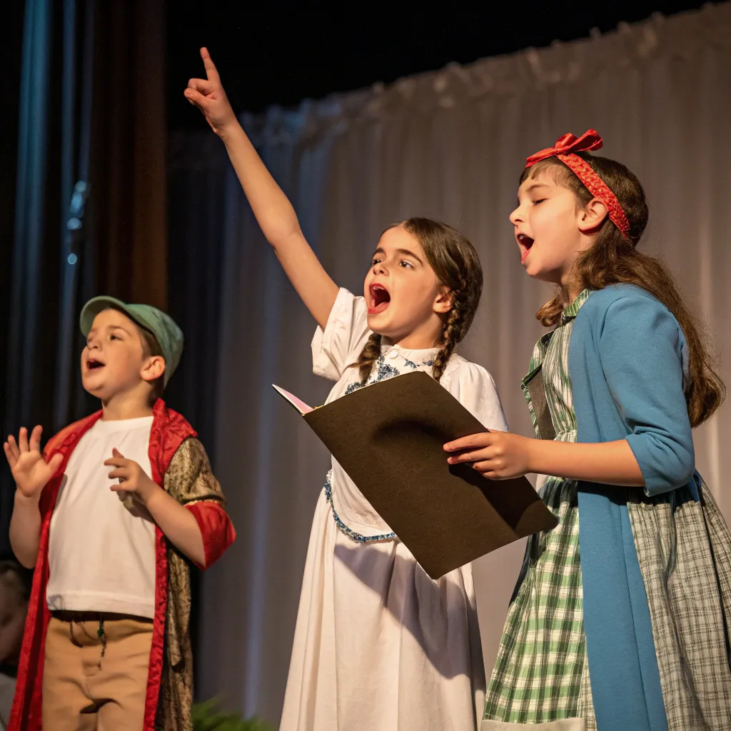 Children performing a dramatic scene