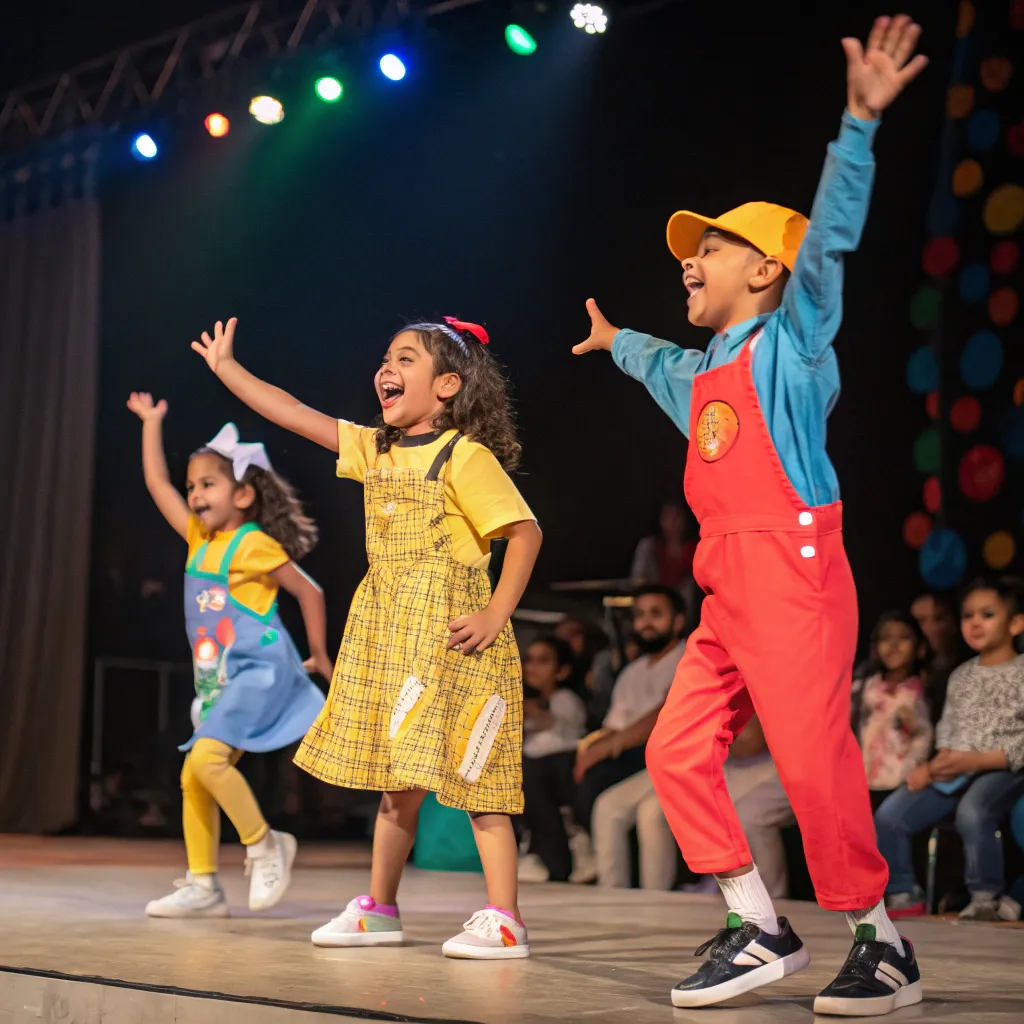 Children performing on stage